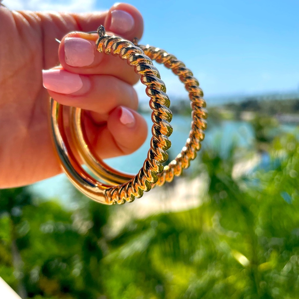 Gold hoops 2inch solid